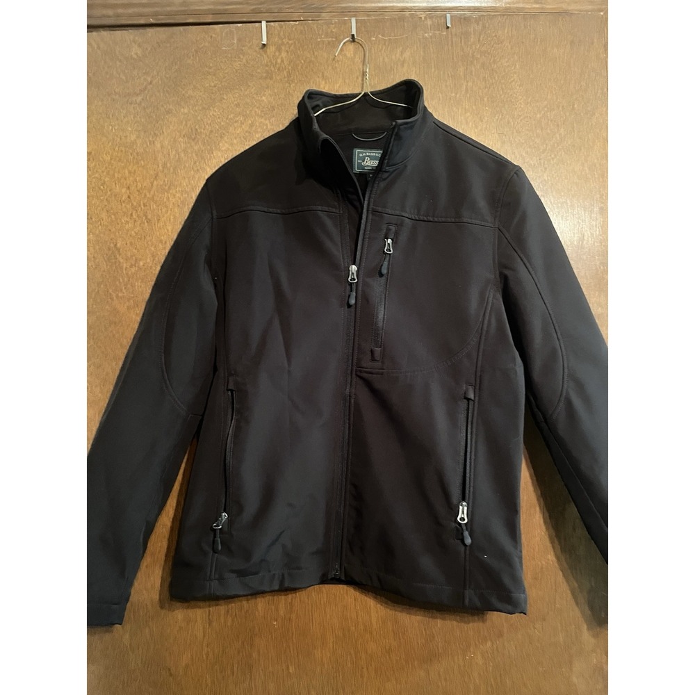 G.H. BASS - MEN'S BLACK SOFTSHELL JACKET/COAT‎ - SIZE M. LIGHTWEIGHT